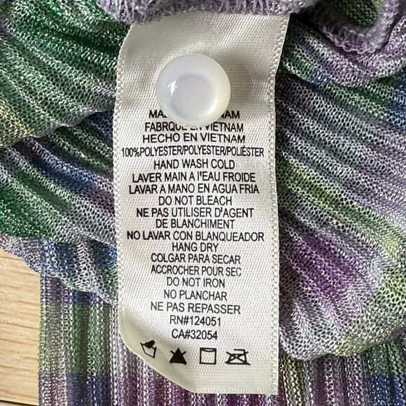 Anthropologie Porridge Sheer Plaid Metallic Top NWT Whimsy Twee Mod Retro L - Picture 8 of 8